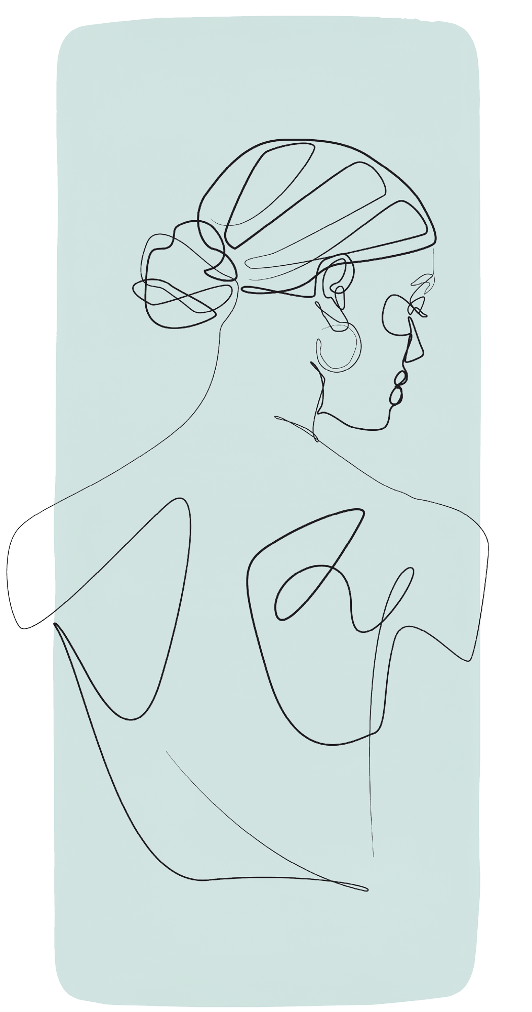 Line drawing of a woman
